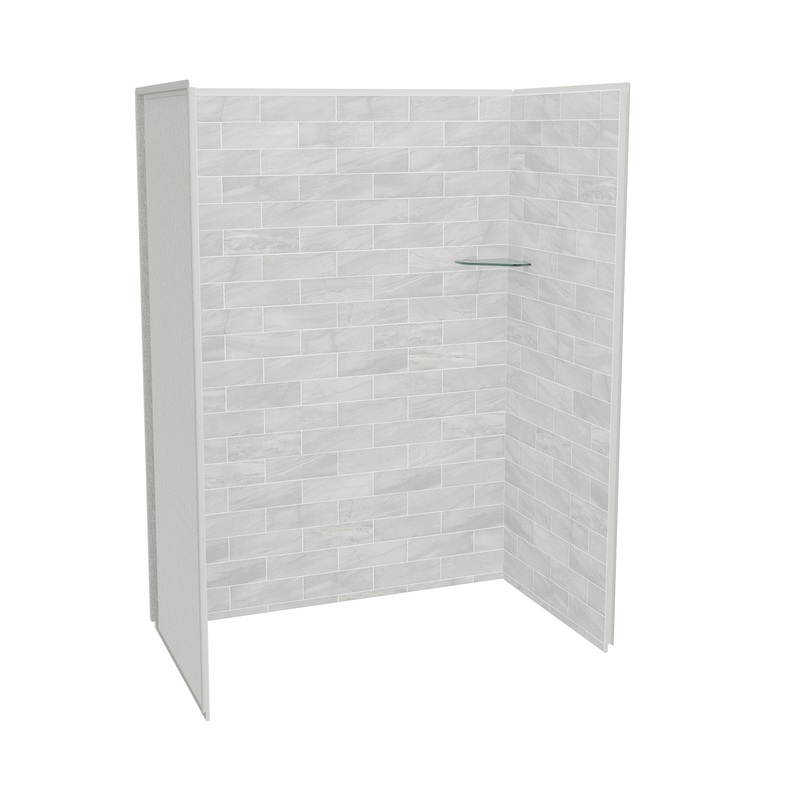 MAAX 107463-312-504 Utile 6032 Composite Direct-to-Stud Three-Piece Alcove Shower Wall Kit in Organik Permafrost