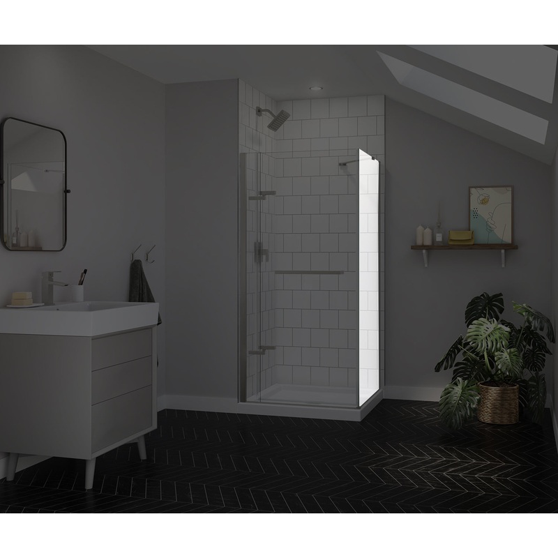 MAAX 139583-900-305-000 Reveal Sleek 71 Return Panel for 36 in. Base with Clear glass in Brushed Nickel