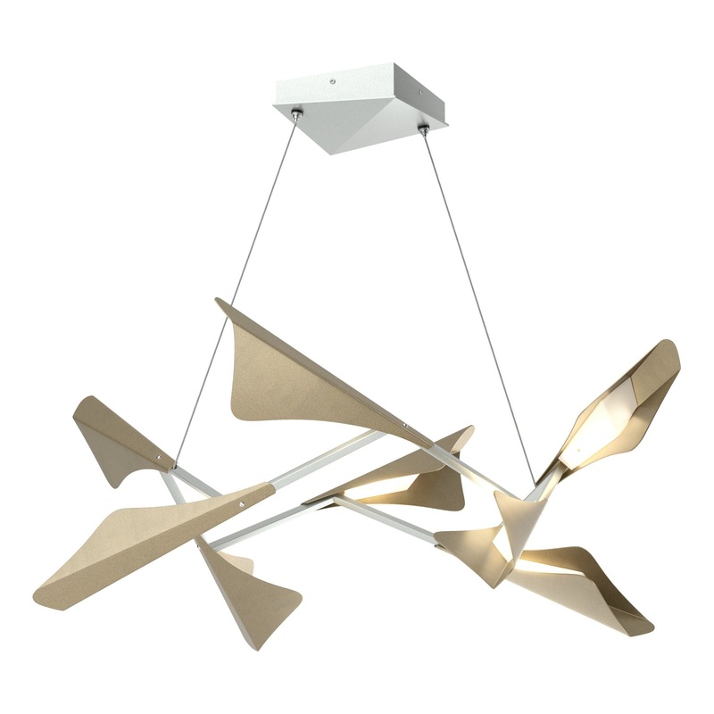 Plume 8-Light LED Pendant Vintage Platinum Soft Gold