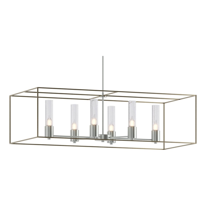 Portico Pendant Vintage Platinum Soft Gold Seeded Clear Glass (II)
