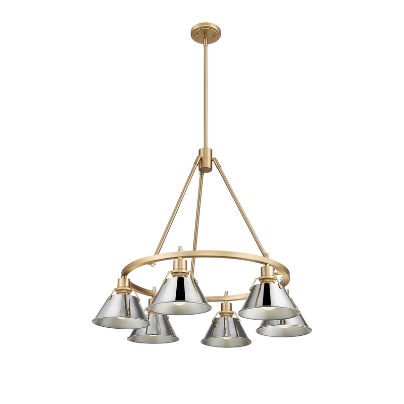 Six Light Chandelier from the Orwell Collection in Brushed Champagne Bronze Finish by Golden