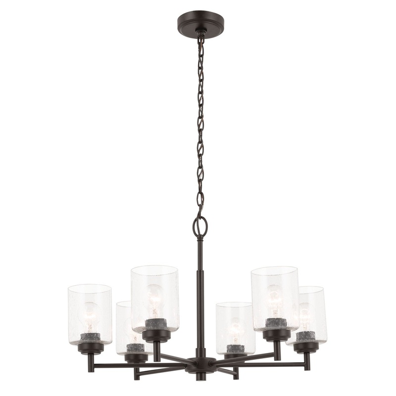 Six Light Chandelier from the Winslow Collection in Bronze Finish by Kichler