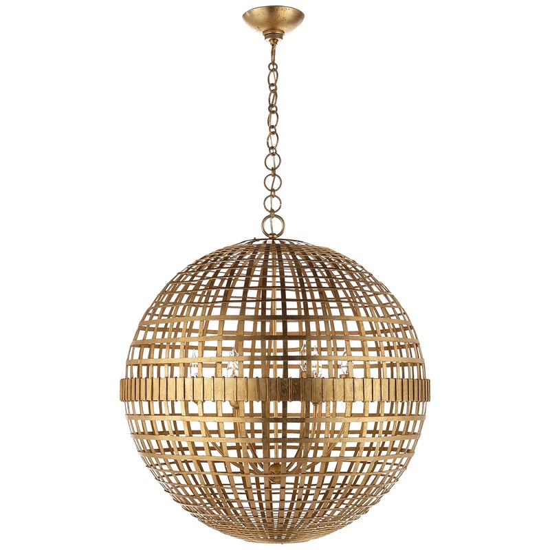 Six Light Lantern from the Mill Collection in Gild Finish by Visual Comfort Signature
