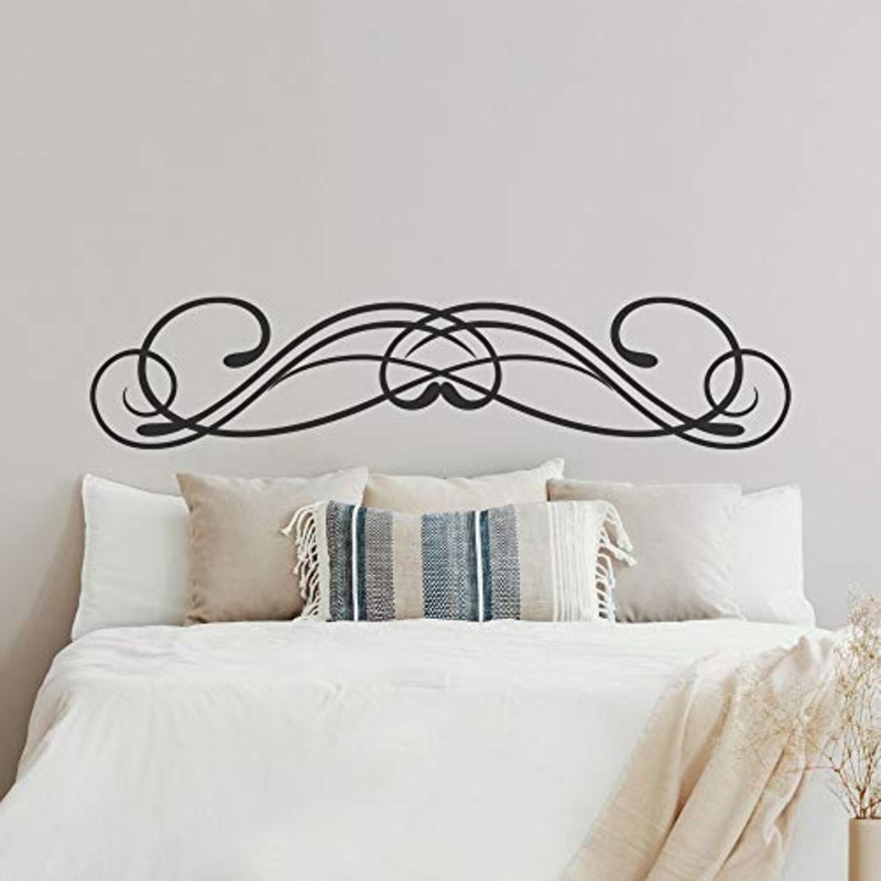 T-MK386 – Adesivi per testiera del letto, 30 x 140 cm, colore: Nero