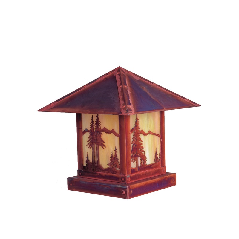 Arroyo TRC-12MNGW-RC Timber Ridge One Light olumn Mount Raw Copper