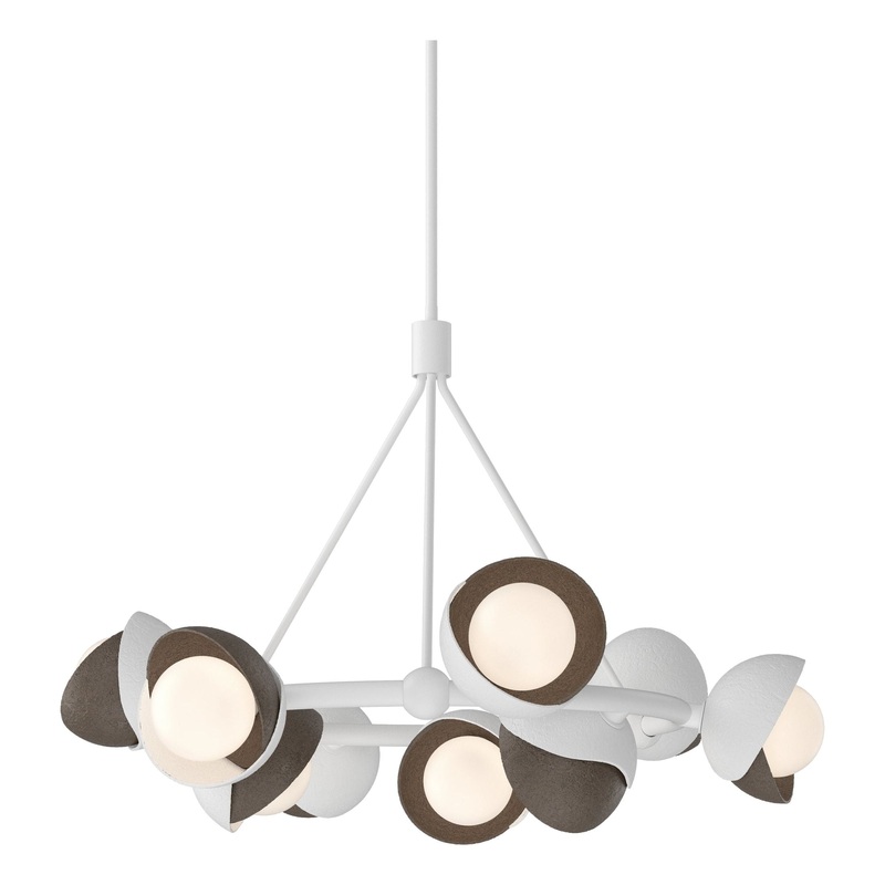 Brooklyn 9-Light Double Shade Ring Pendant White Bronze