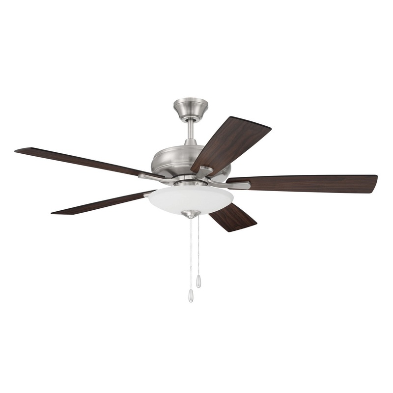 Craftmade ECF111BNK5-DWWLN Eos 3 Light Bowl 52″Ceiling Fan Brushed Polished Nickel