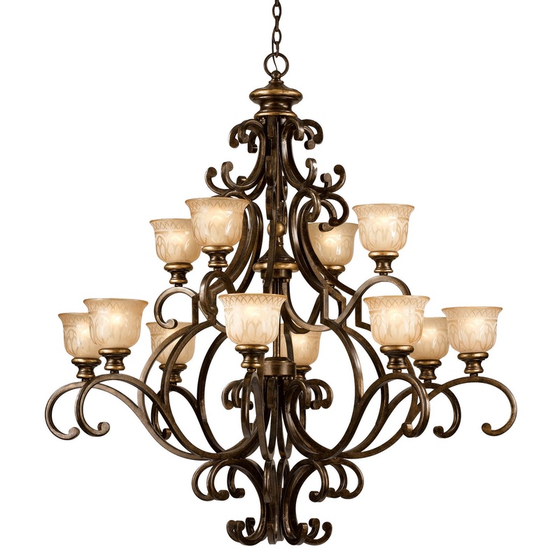 Crystorama 7412-BU Norwalk 12 Light Chandelier Bronze Umber