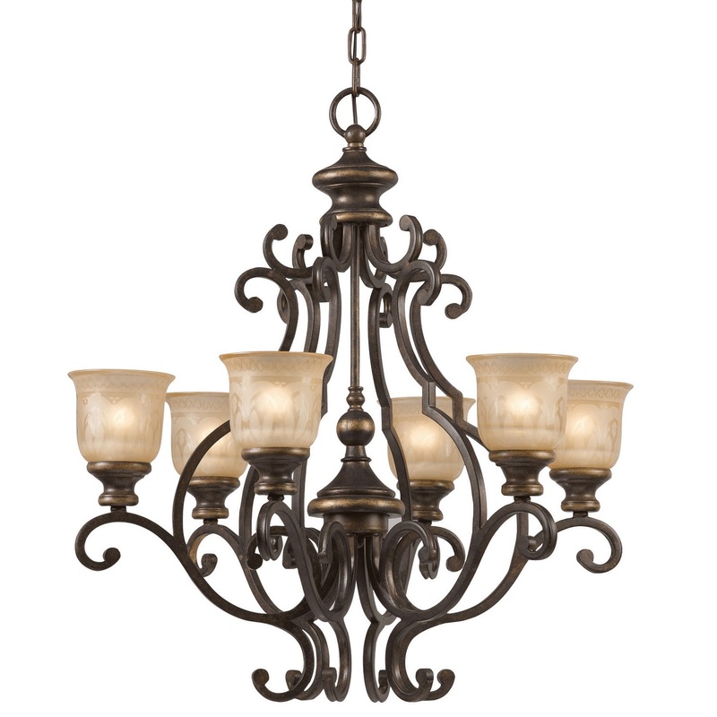 Crystorama 7416-BU Norwalk Six Light Chandelier Bronze Umber