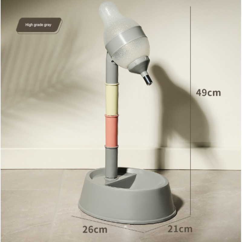 Grey Adjustable Height Pet Water Dispenser – Free Standing or Hanging – No More Bending!