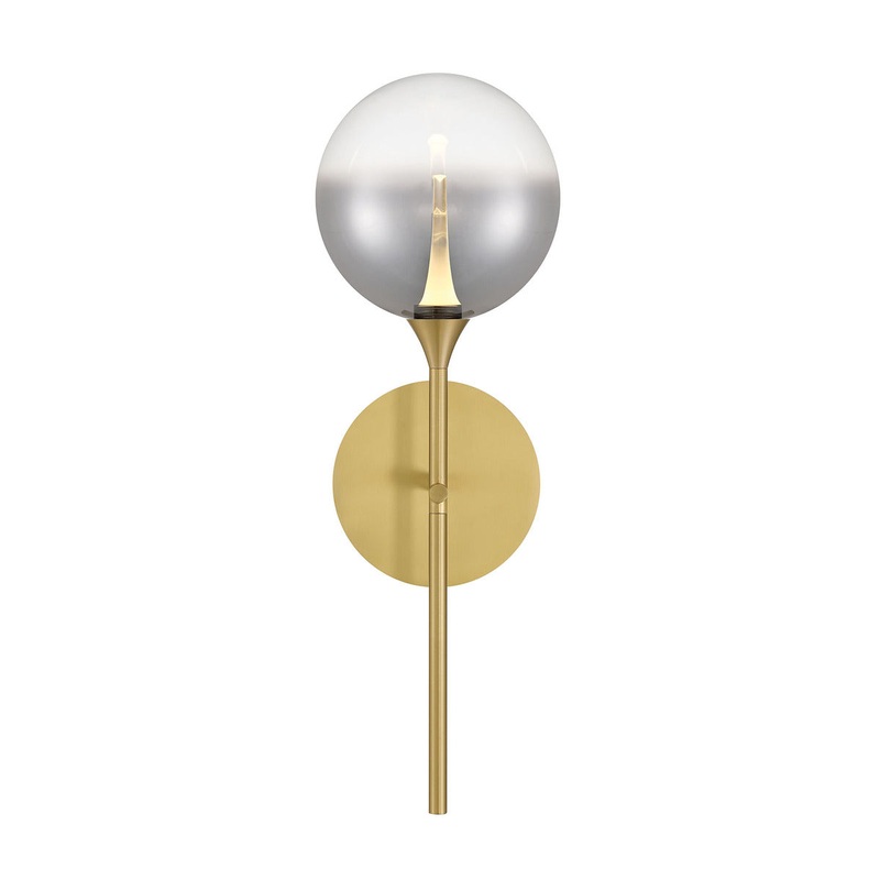 Iissa 19″ Wall Sconce Gold Smoked Glass