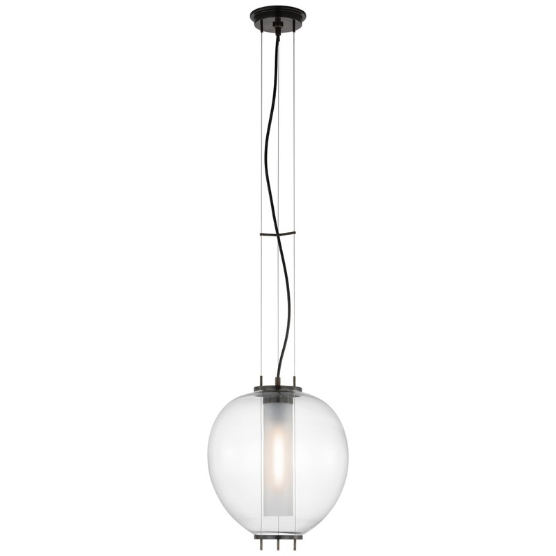 LED Lantern from the Taro Collection in Bronze Finish by Visual Comfort Signature