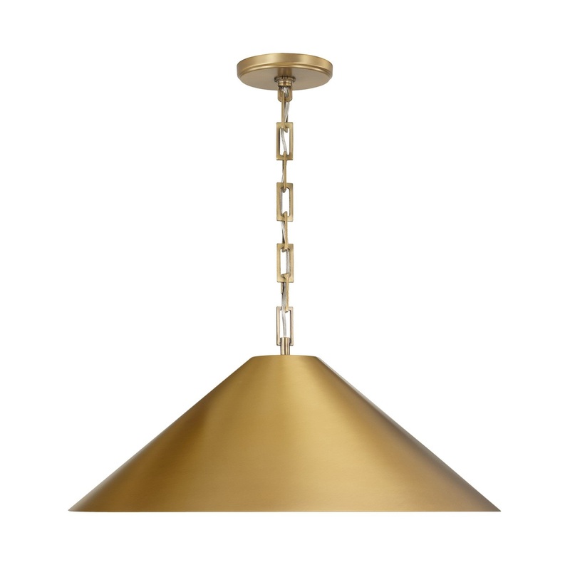 One Light Pendant from the Avery Collection in Aged Brass Finish by Capital Lighting