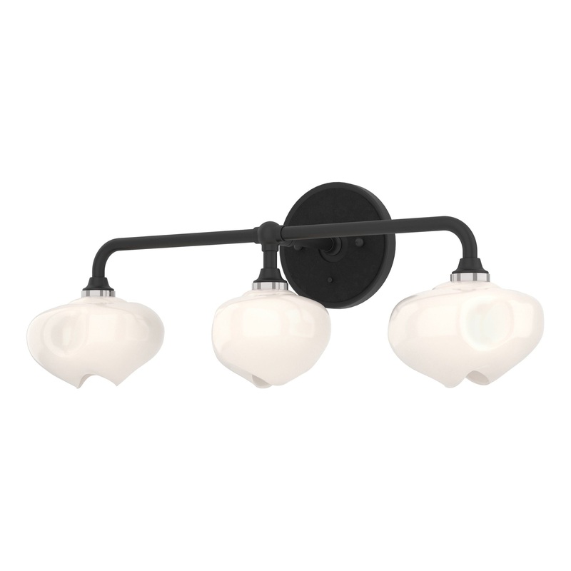 Ume 3-Light Curved Arm Bath Sconce Black Black