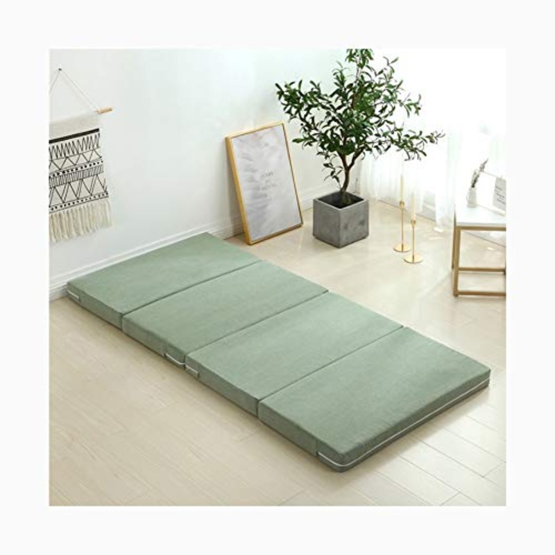 YANGLY 8 Centimetri di Spessore Materasso Pieghevole Multifunzione 4 Fold Materasso for I Giochi di Gioco, Picnic, Yoga, Tatami (Color : Light Green, Size : 35x75inch)