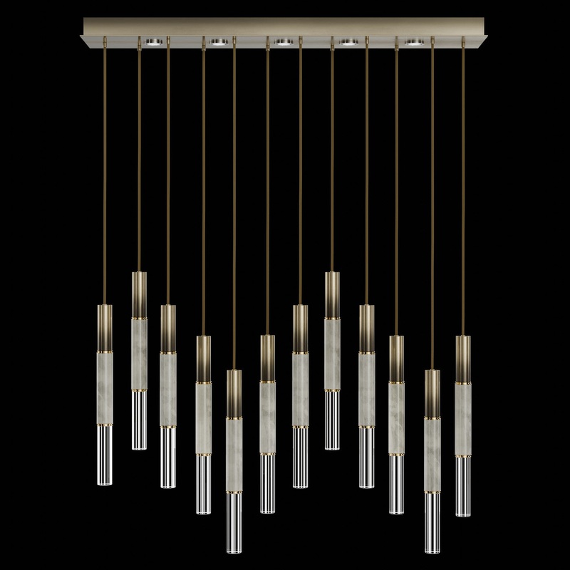 Antonia 61″W Rectangular Pendant Ombre Bronze/Brass/Smoke