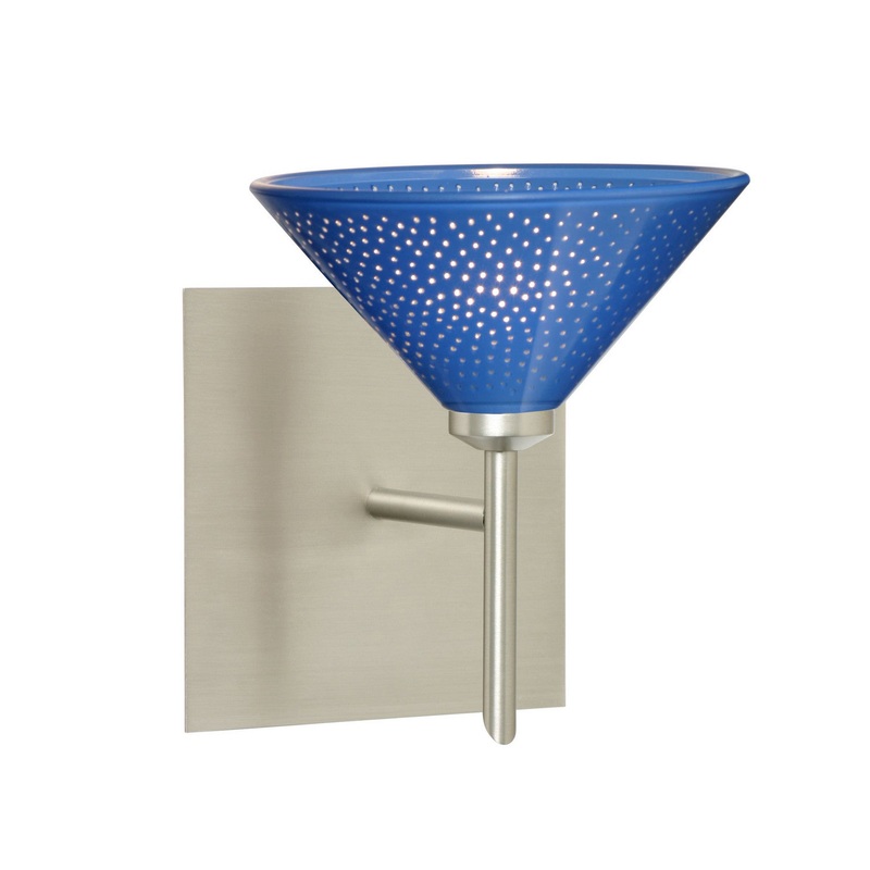 Besa 1SW-282484-SN-SQ Kona One Light Wall Sconce Satin Nickel