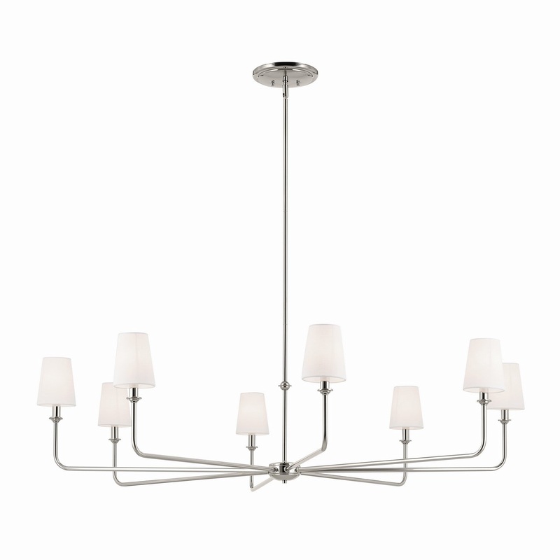 Eight Light Chandelier from the Pallas Collection in Polished Nickel Finish by Kichler