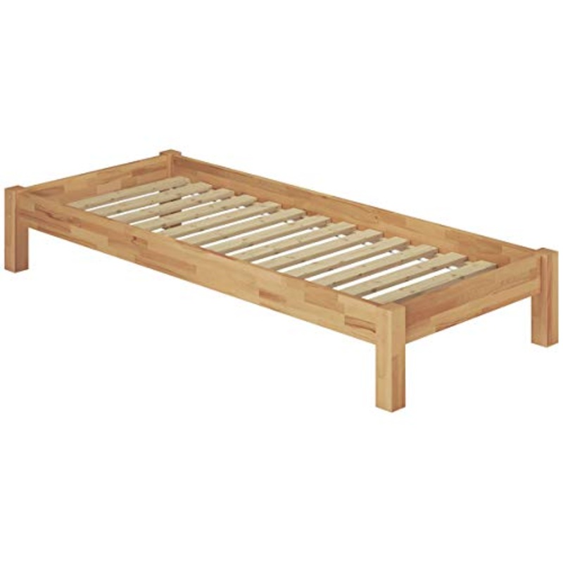 Erst-Holz Solido Letto futon 120×200 in Faggio massello Laccato con doghe rigide 60.84-12