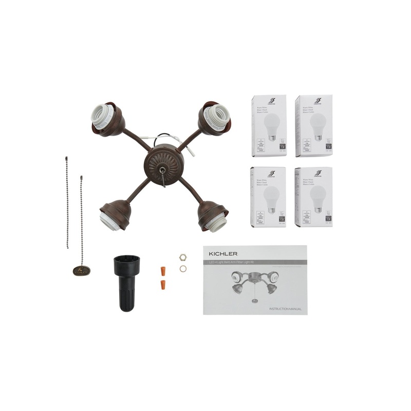 Kichler 350015TZ LED Fan Fitter, Tannery Bronze