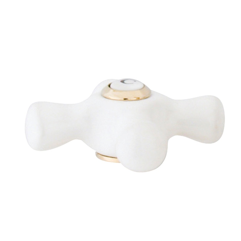 KSH1162PXC Cold Porcelain Cross Handle, Polished Brass