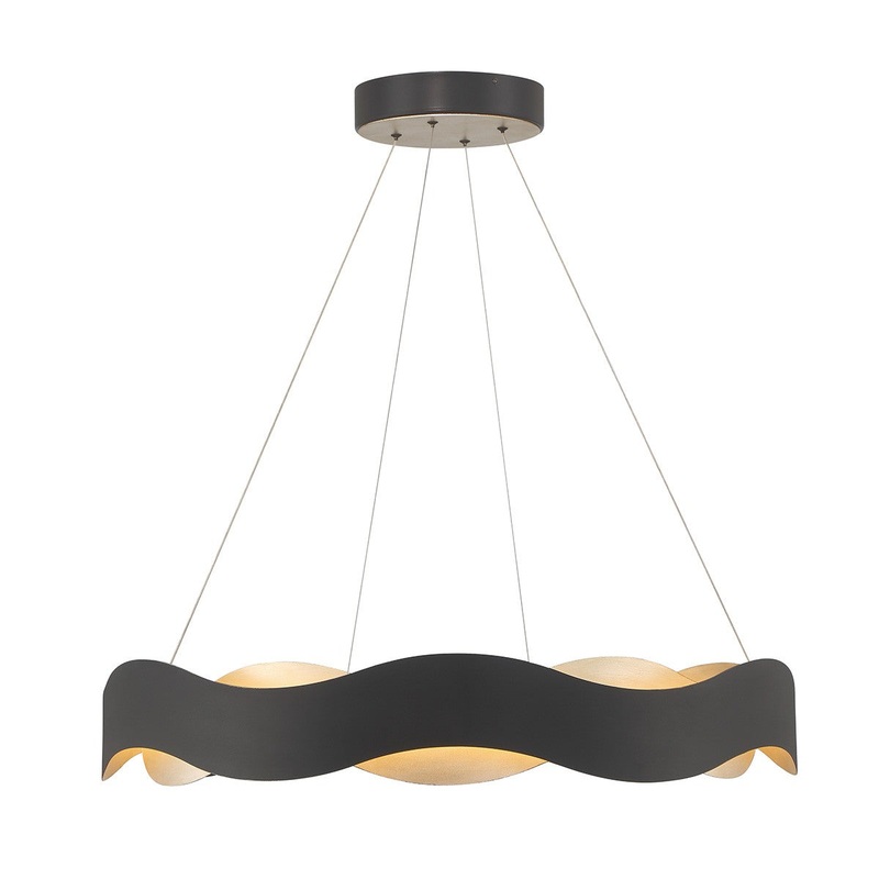 LED Chandelier from the Vaughan Collection in Black and Nickel Finish by Eurofase