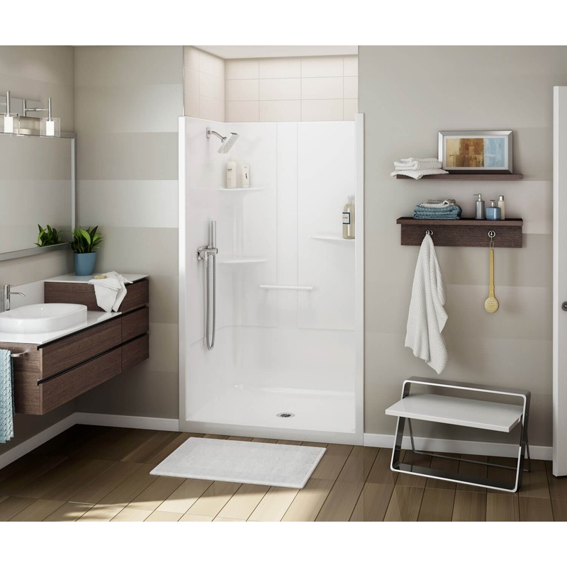MAAX 107005-R-000-001 ALLIA SH-4834 Acrylic Alcove Center Drain One-Piece Shower in White