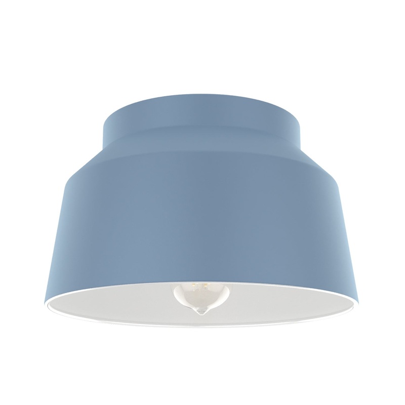 One Light Flush Mount from the Cranbrook Collection in Indigo Blue Finish by Hunter