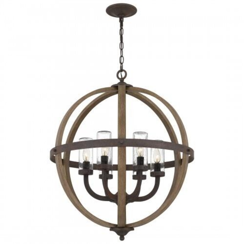 Quoizel FSN3525RK Fusion Outdoor pendant 6 light rustic black Pendant