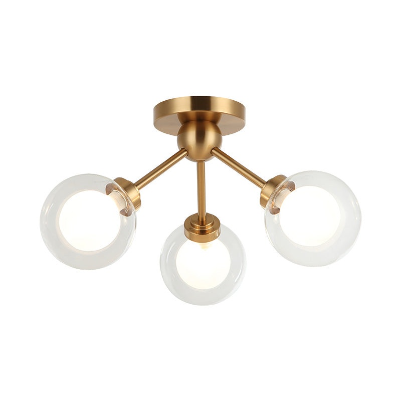 Solaris 3-Light Ceiling Mount Aged Gold Brass