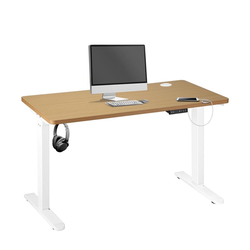 Standing Desk Adjustable Motorised 150cm White&Oak