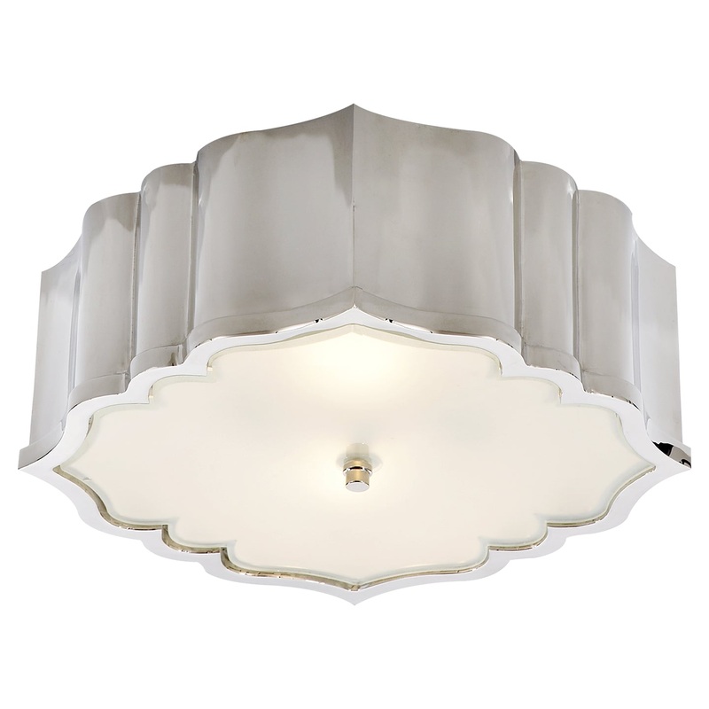 Three Light Flush Mount from the Balthazar Collection in Polished Nickel Finish by Visual Comfort Signature