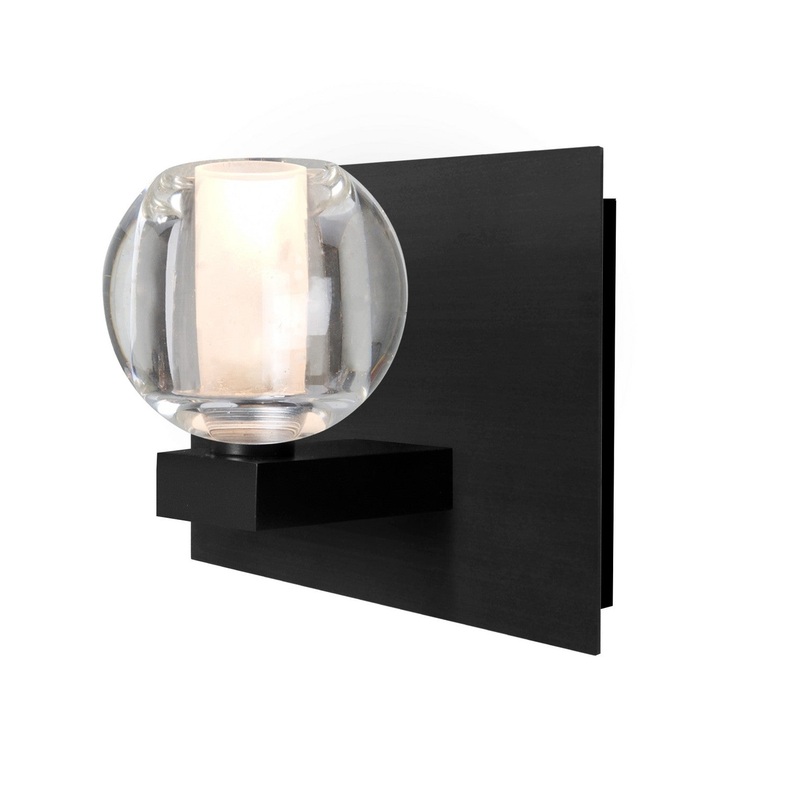Besa 1WF-BOCACL-BK Besa Boca 3 Vanity One Light Wall Sconce Black
