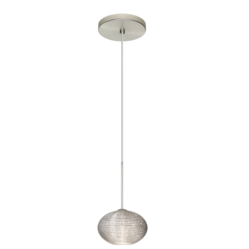 Besa 1XT-5612GL-LED-SN Lasso One Light Pendant Satin Nickel