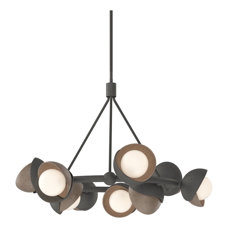 Brooklyn 9-Light Double Shade Ring Pendant Natural Iron Bronze