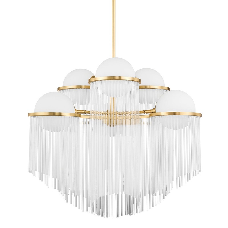 Corbett Lighting 398-32-AGB Celestial Six Light Chandelier Aged Brass