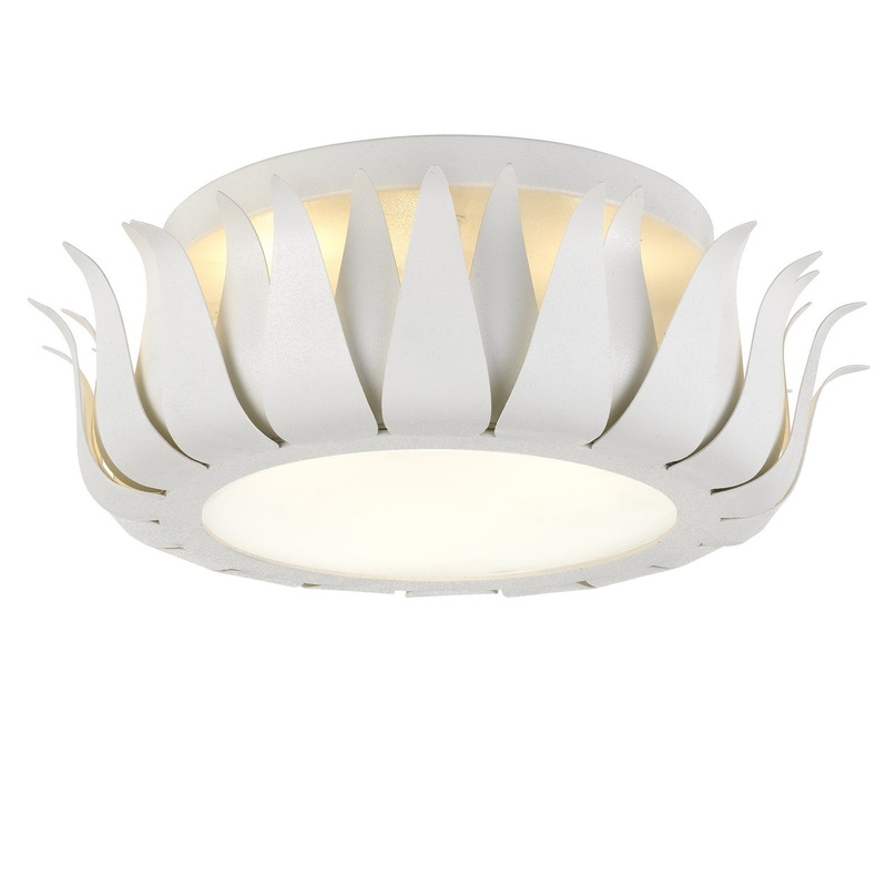 Crystorama 510-MT Broche Three Light Flush Mount Matte White