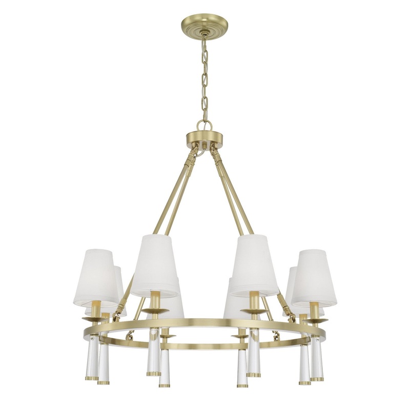Crystorama 8867-AG Baxter Eight Light Chandelier Aged Brass