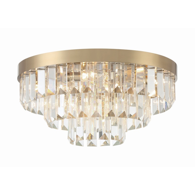 Eight Light Flush Mount from the Hayes Collection in Aged Brass Finish by Crystorama