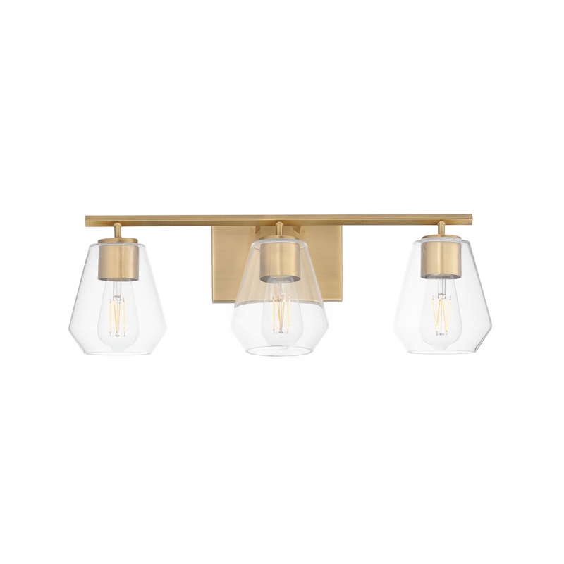 Geode 3-Light Bath Vanity Natural Aged Brass