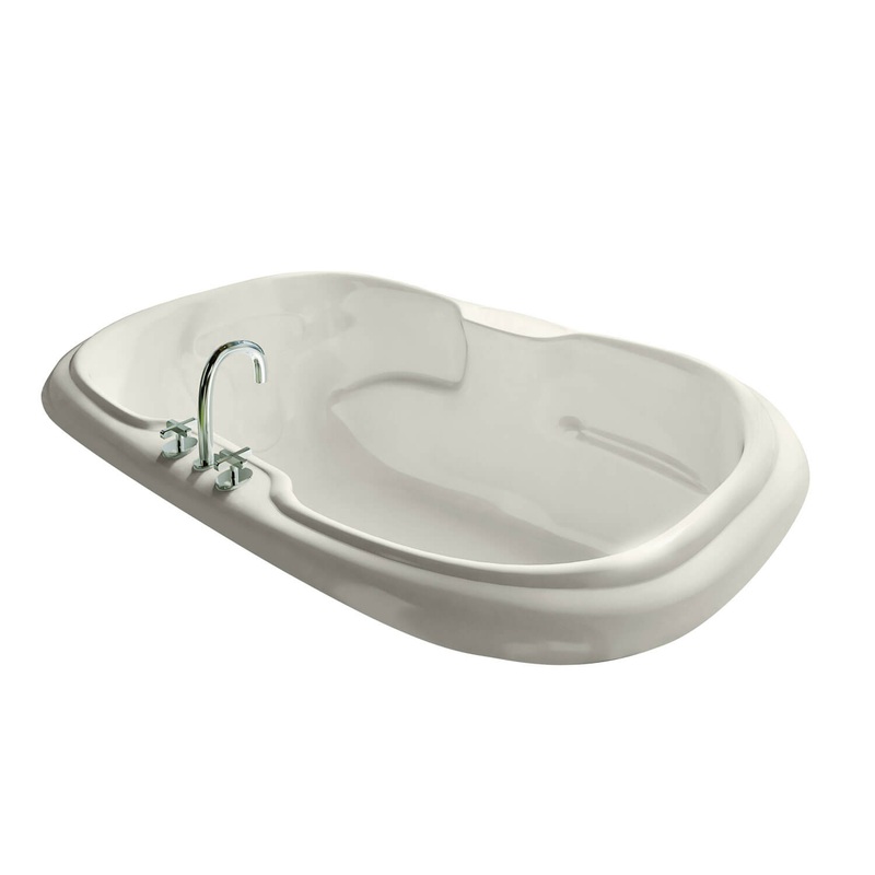 MAAX 101058-055-007-100 Calla 6042 Acrylic Drop-in Center Drain Aerofeel Bathtub in Biscuit