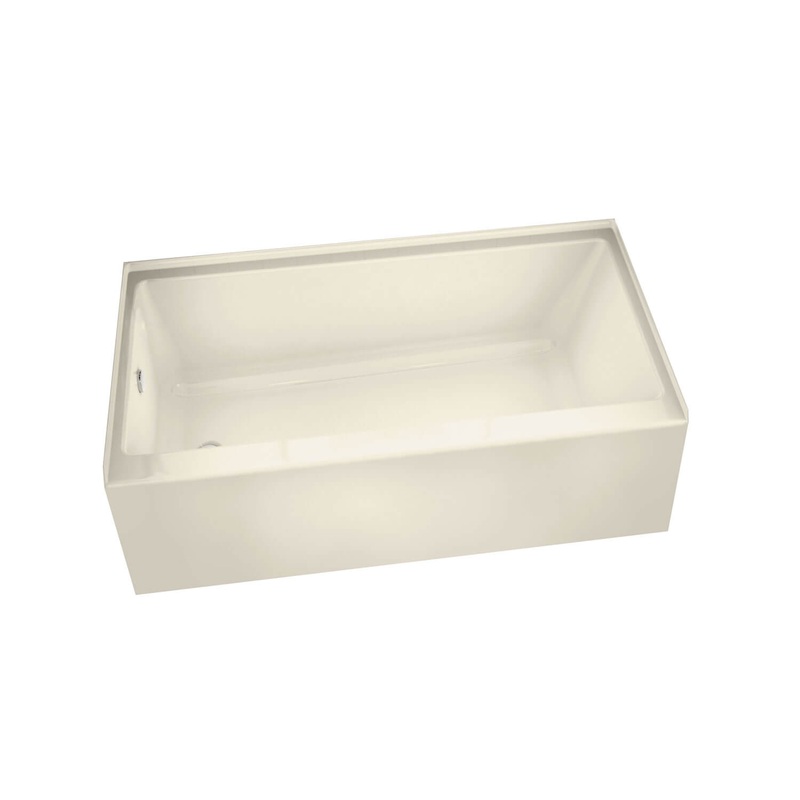 MAAX 105705-000-004-001 Rubix 6032 Acrylic Alcove Left-Hand Drain Bathtub in Bone
