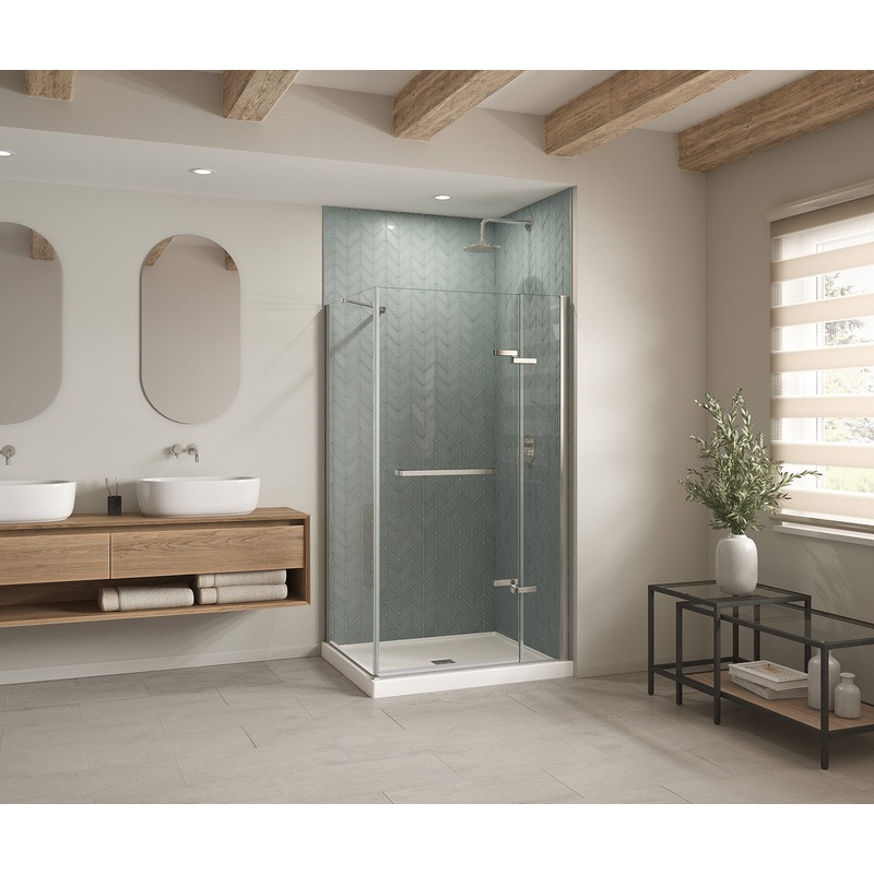 MAAX 420041-503-001-000 B3X 4236 Acrylic Corner Right Shower Base with Center Drain in White