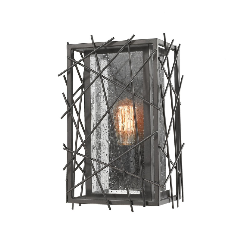 One Light Wall Sconce from the Stanwood Collection in Bronze Finish by Z-Lite