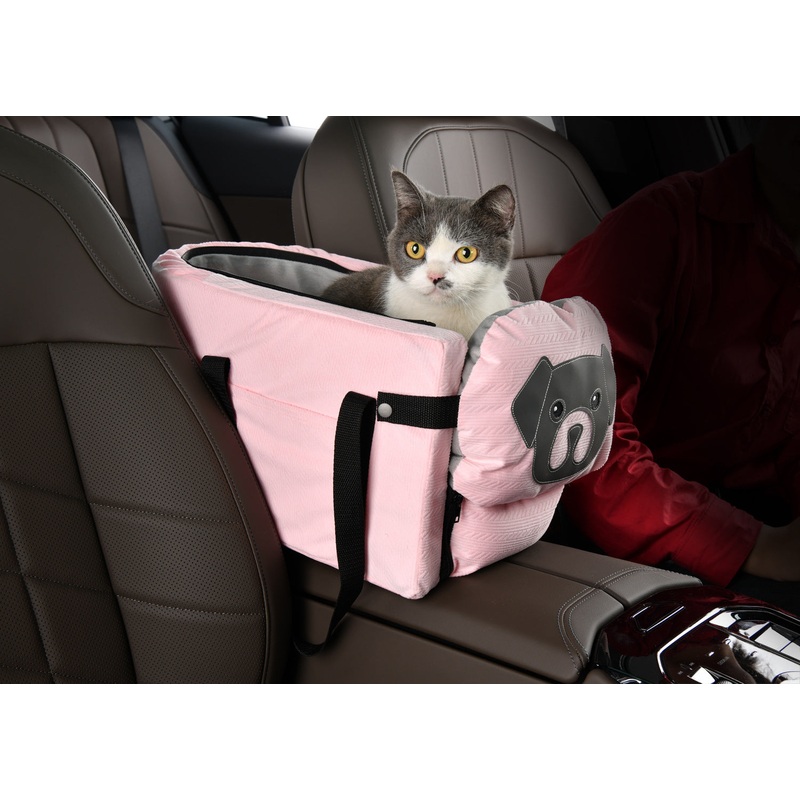 Pink Pet Car Booster Seat for Small Dogs & Cats – Safe Travel Carrier Bed