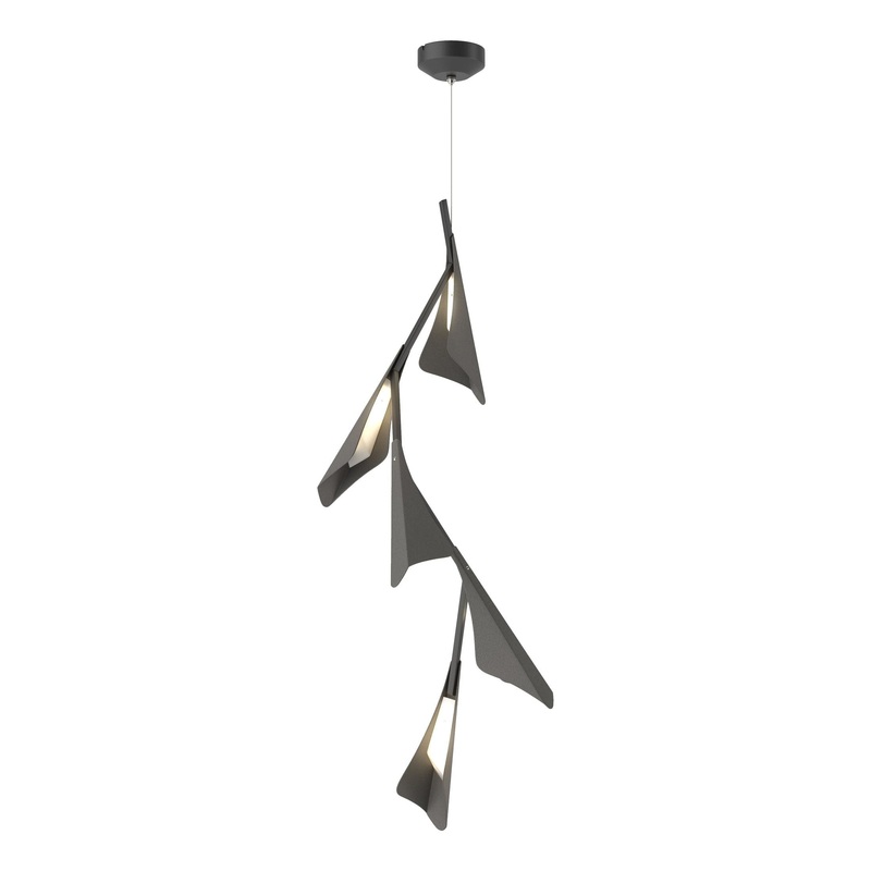 Plume 5-Light LED Pendant Black Natural Iron