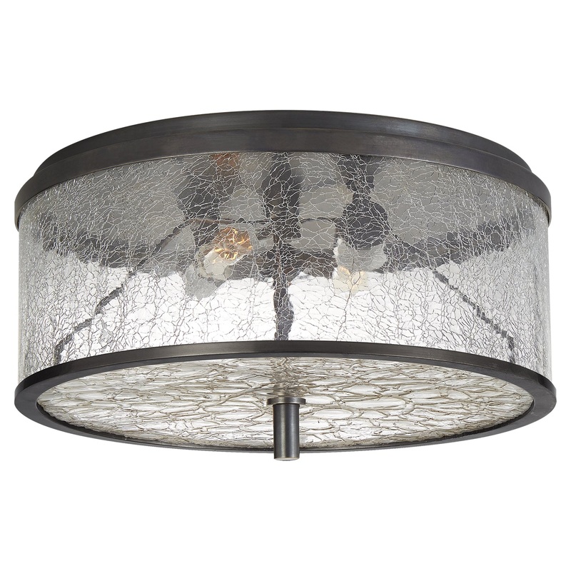 Two Light Flush Mount from the Liaison Collection in Bronze Finish by Visual Comfort Signature