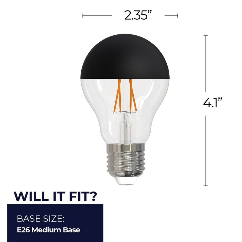5 Watt A19 Half Black, 400  Lumens, E26 base, 120 Volt Light Bulb by Bulbrite