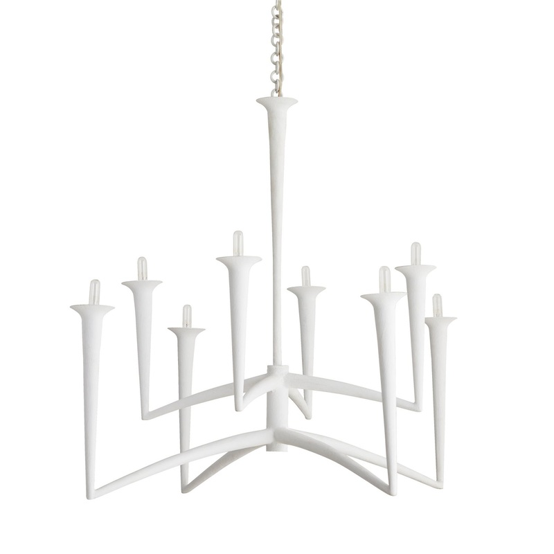 Arteriors 84062 Isma Eight Light Chandelier White Gesso
