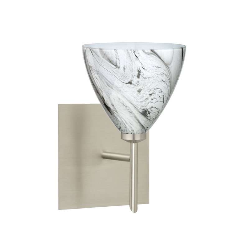 Besa 1SW-1779MG-SN-SQ Mia One Light Wall Sconce Satin Nickel